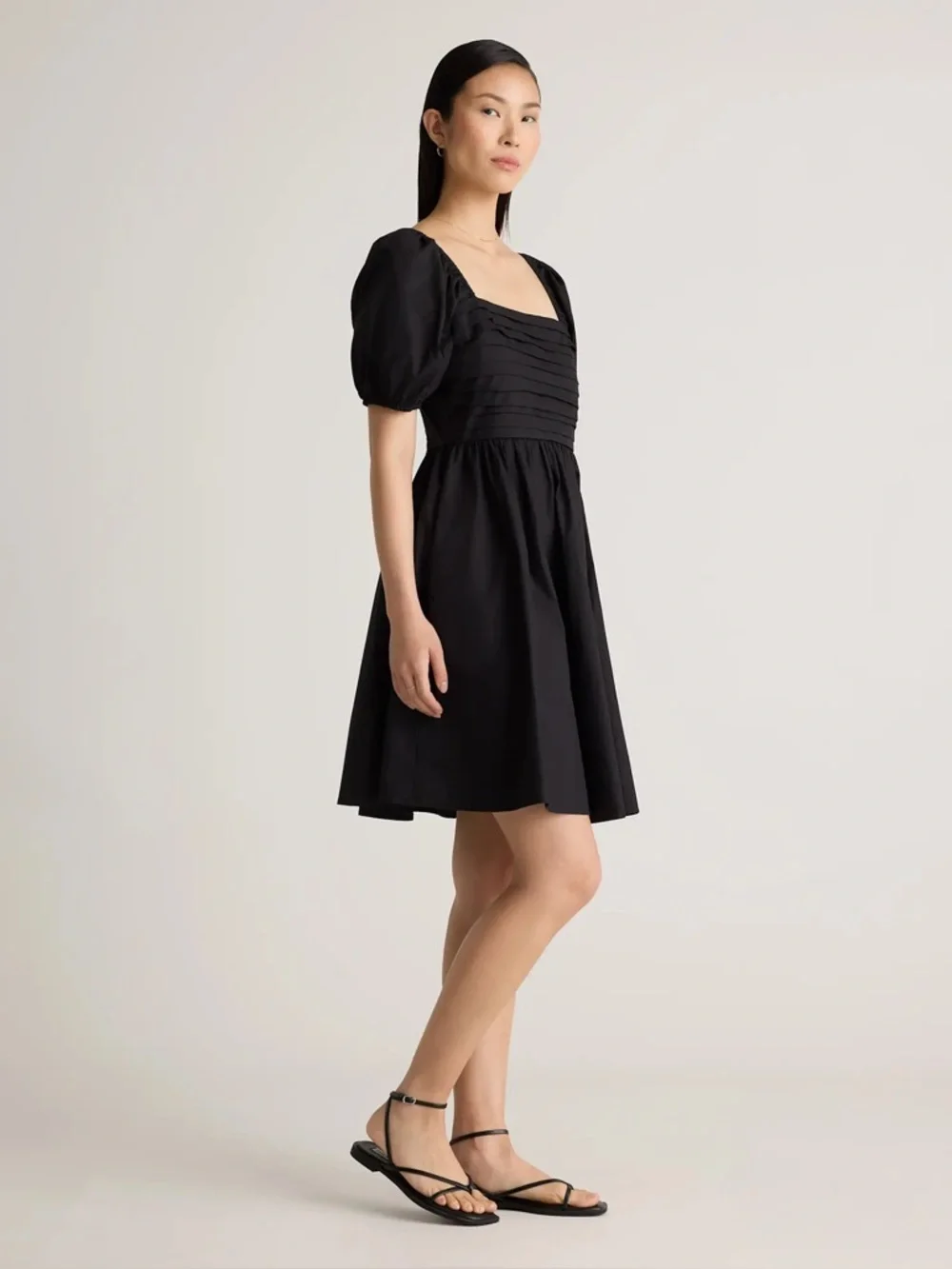 NWT Quince 100% Organic Cotton Ruched Mini Dress // Size L - Picture 3 of 6